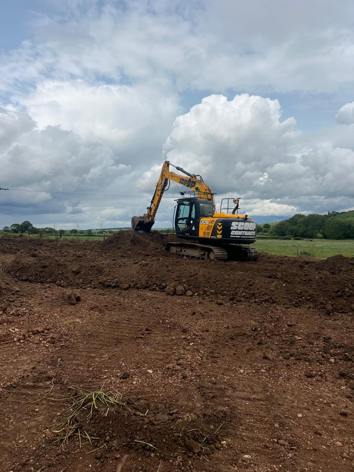 Scoop Contracts excavator on a groundworks project