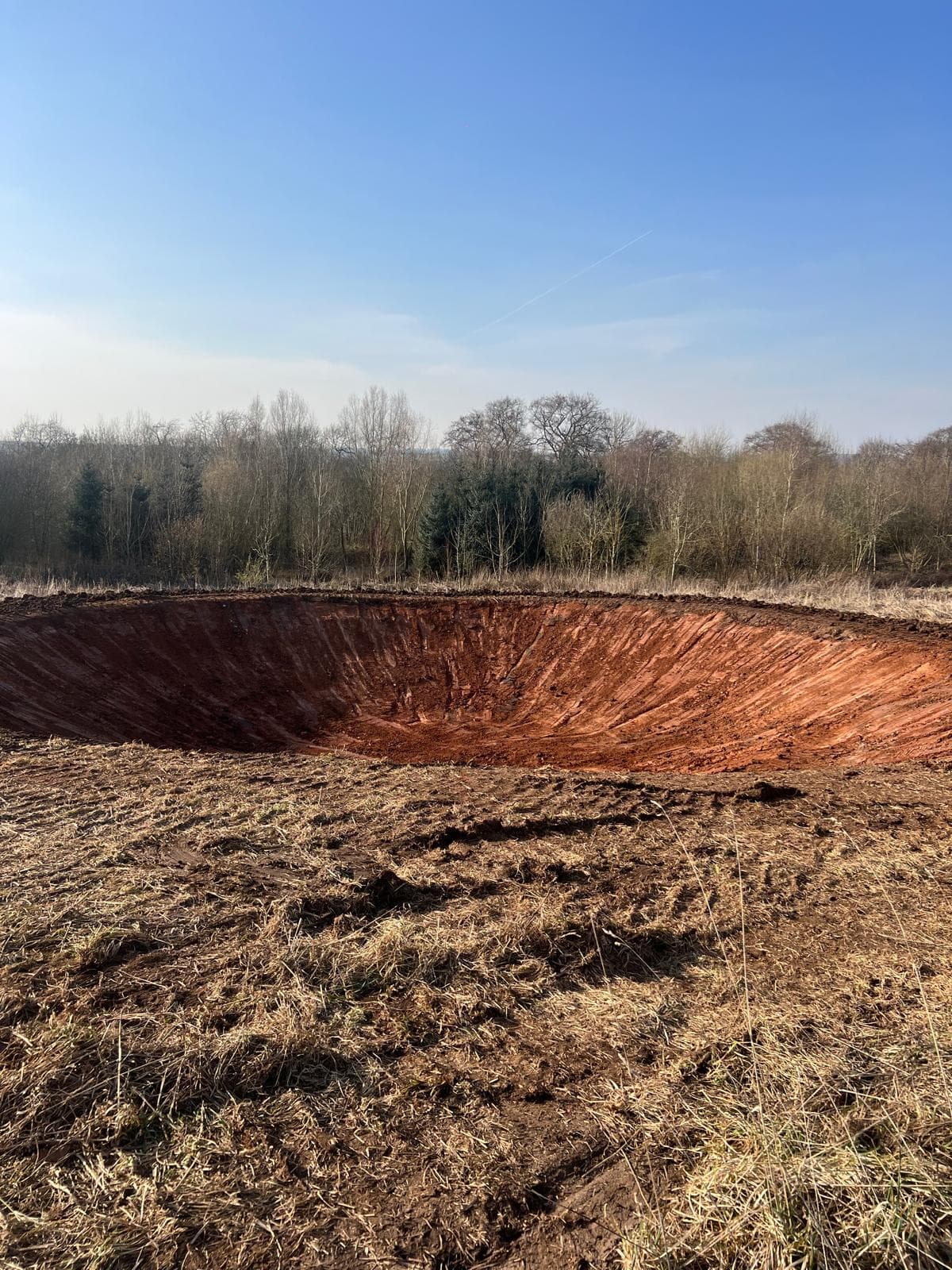 Pond excavation progress