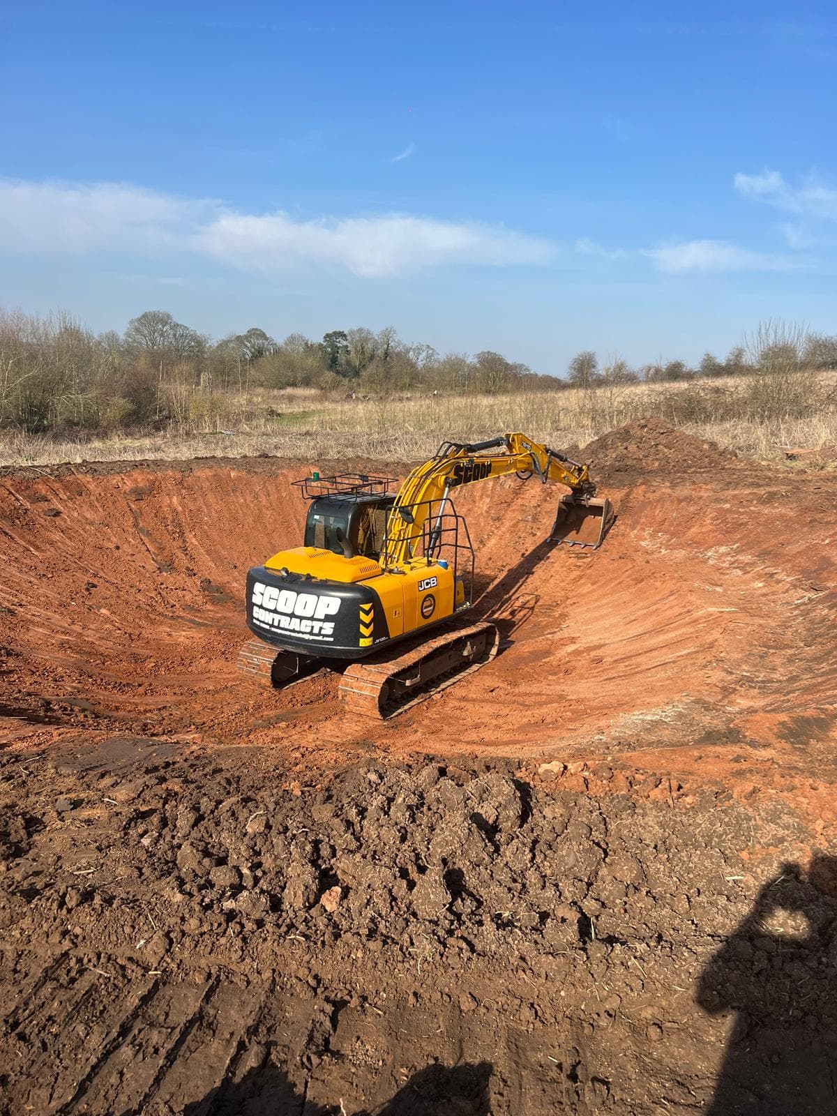 Pond excavation completed dig
